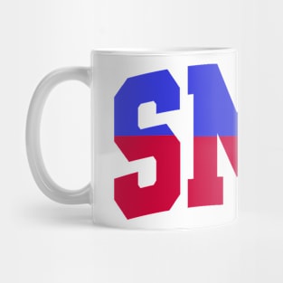 Two Tone Blue and Red SMU Logo Mug